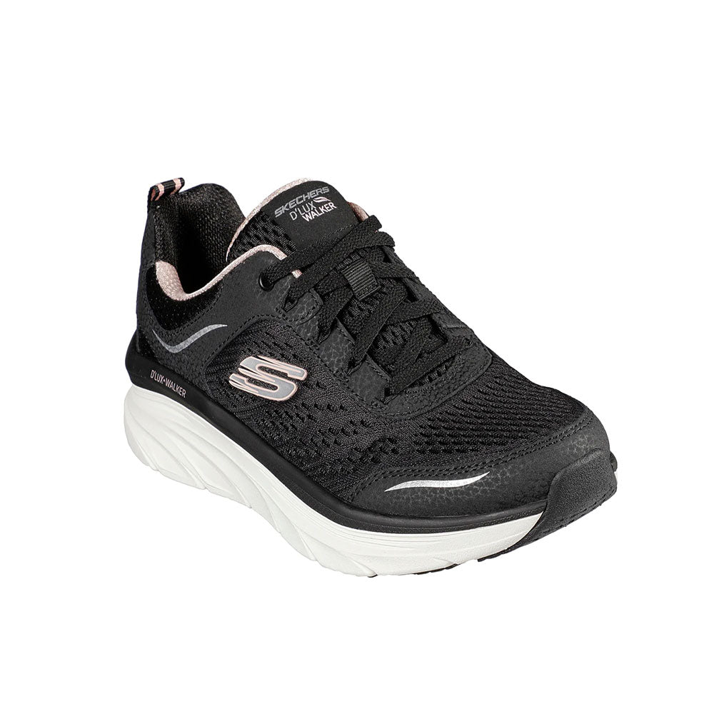Tenis Mujer Skechers D'Lux Walker - Negro-Blanco