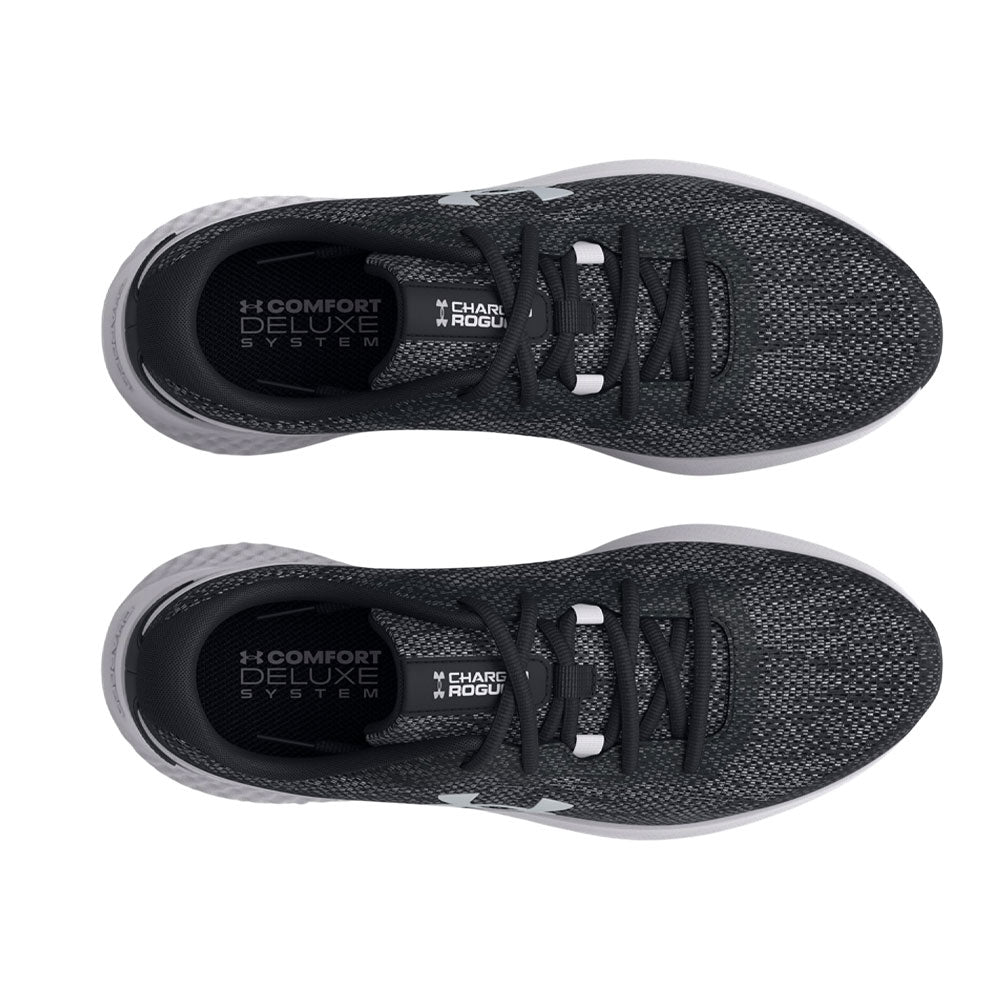 Tenis Under Armour para Hombre Charged Rogue 3 Knit Negro-Blanco