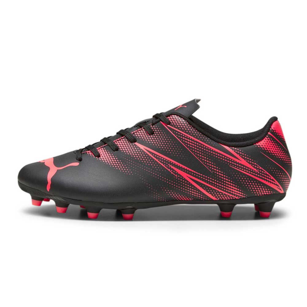 Tacos Puma para Hombre Attacanto FG/AG Negro-Rojo
