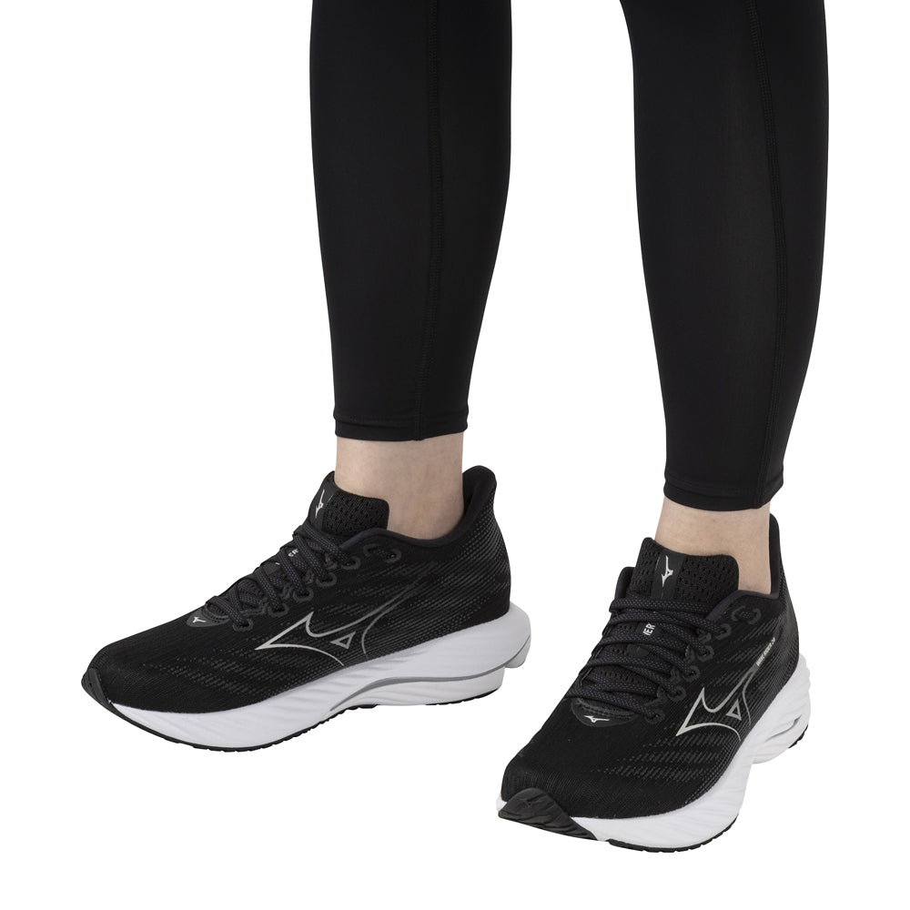 Tenis Mizuno Mujeres Wave Rider 28 Black-Harbor Mist