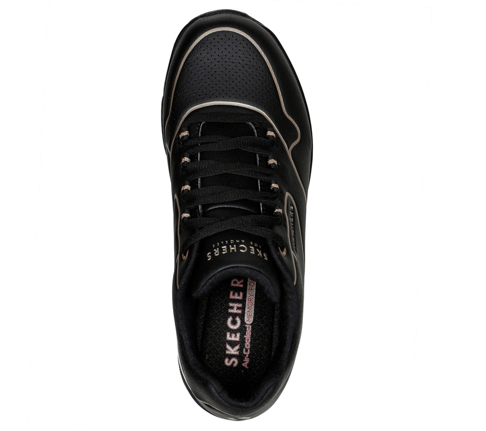 Tenis Mujer Skechers Uno 2 Golden Trim - Negro