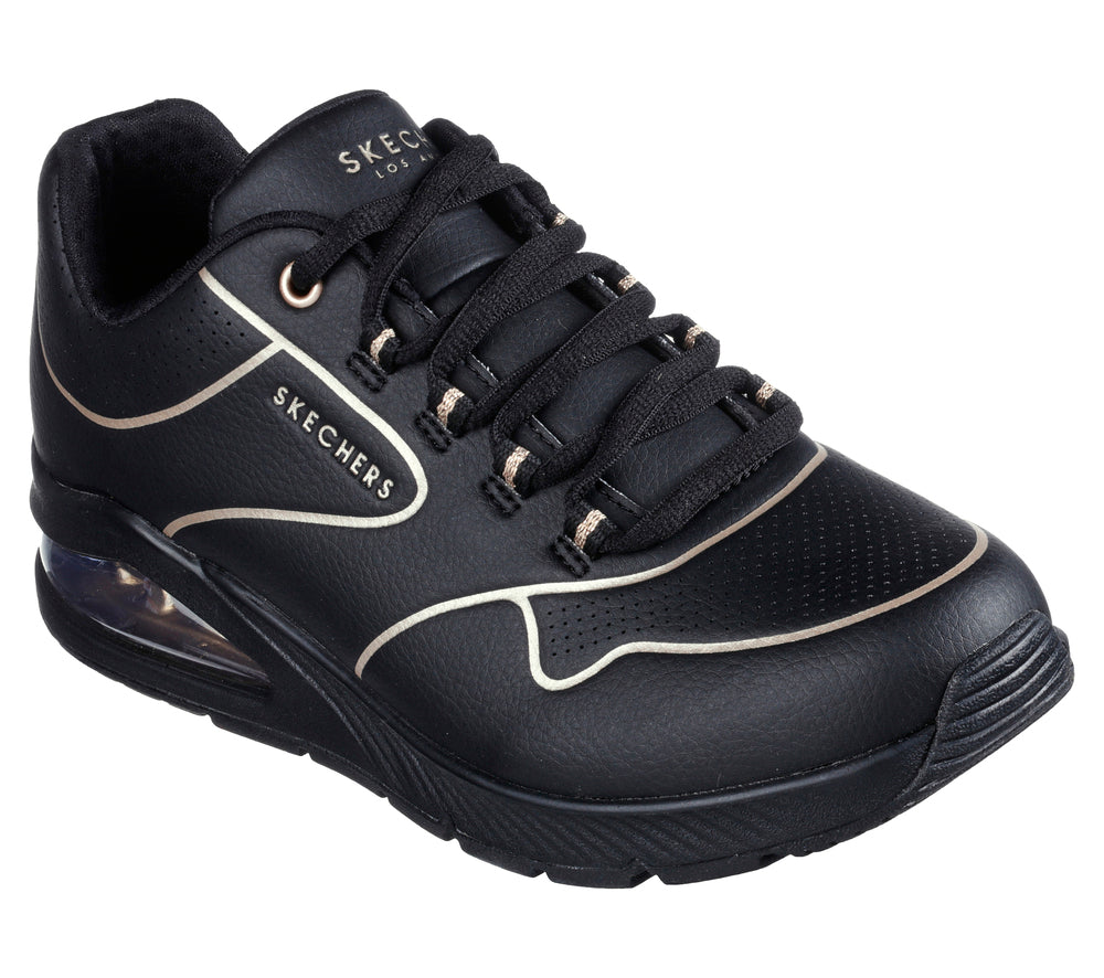 Tenis Mujer Skechers Uno 2 Golden Trim - Negro
