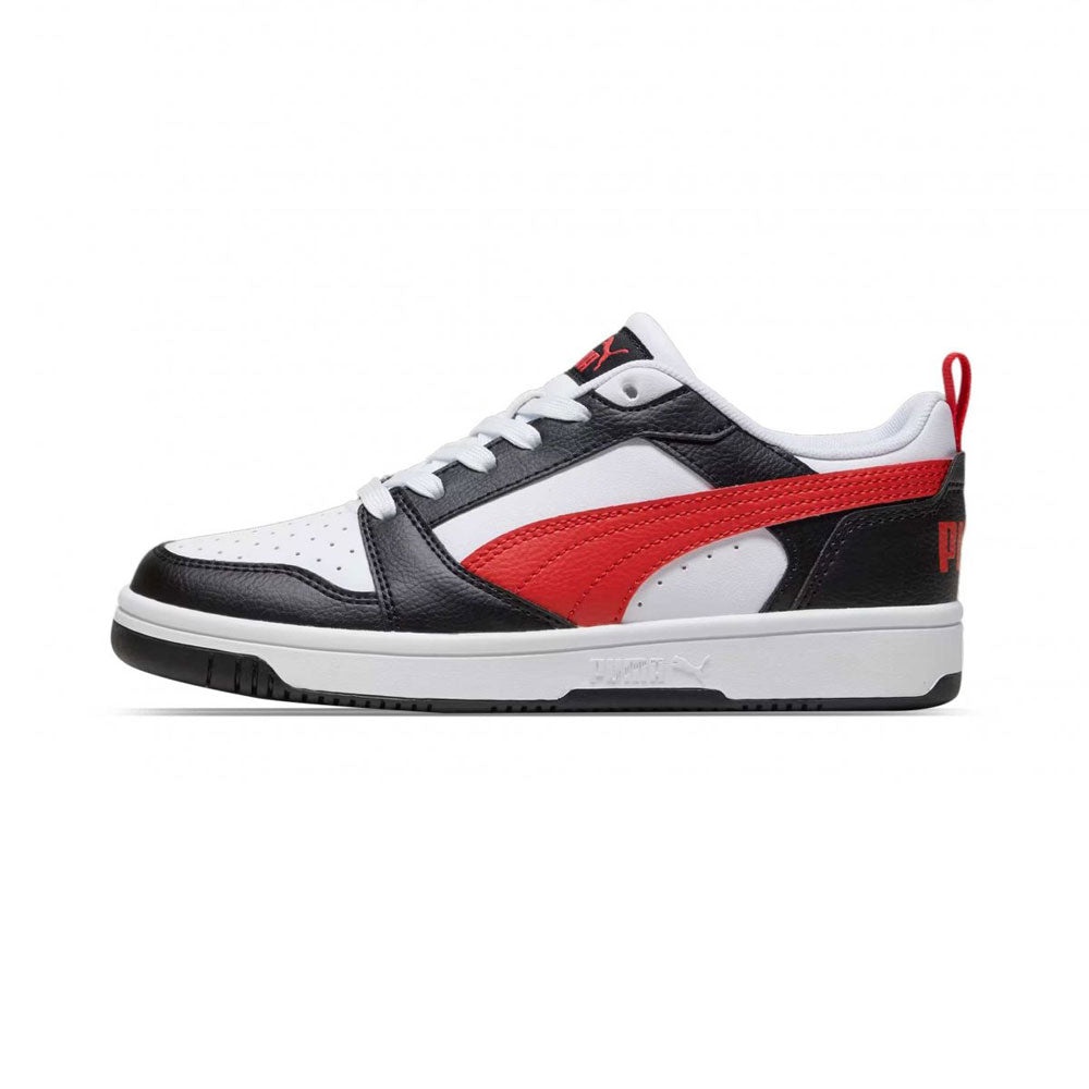 Tenis Puma para Hombre Rebound V6 Low Blanco-Negro-Rojo