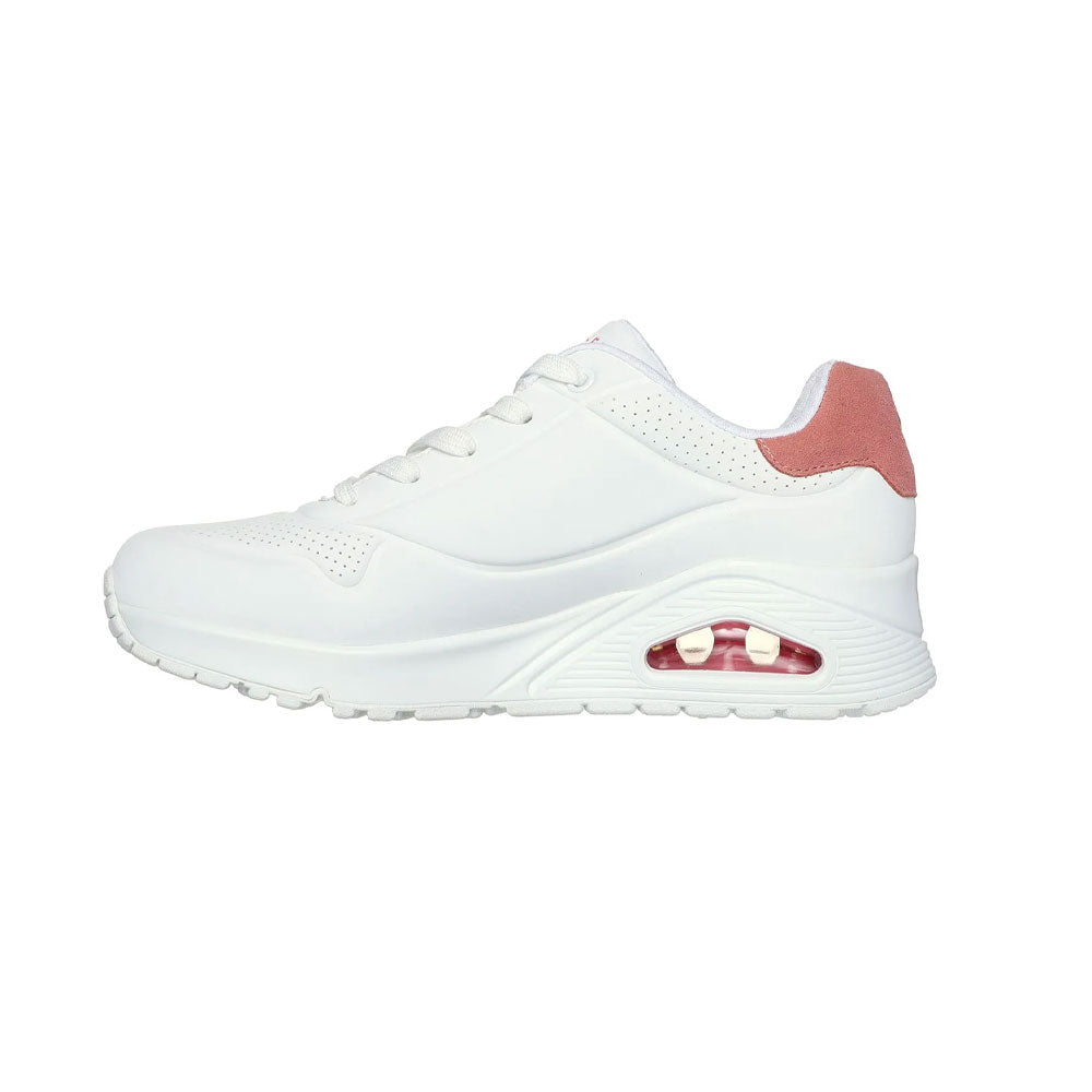 Tenis Mujer Skechers Uno Pop Back - Blanco-Rosado