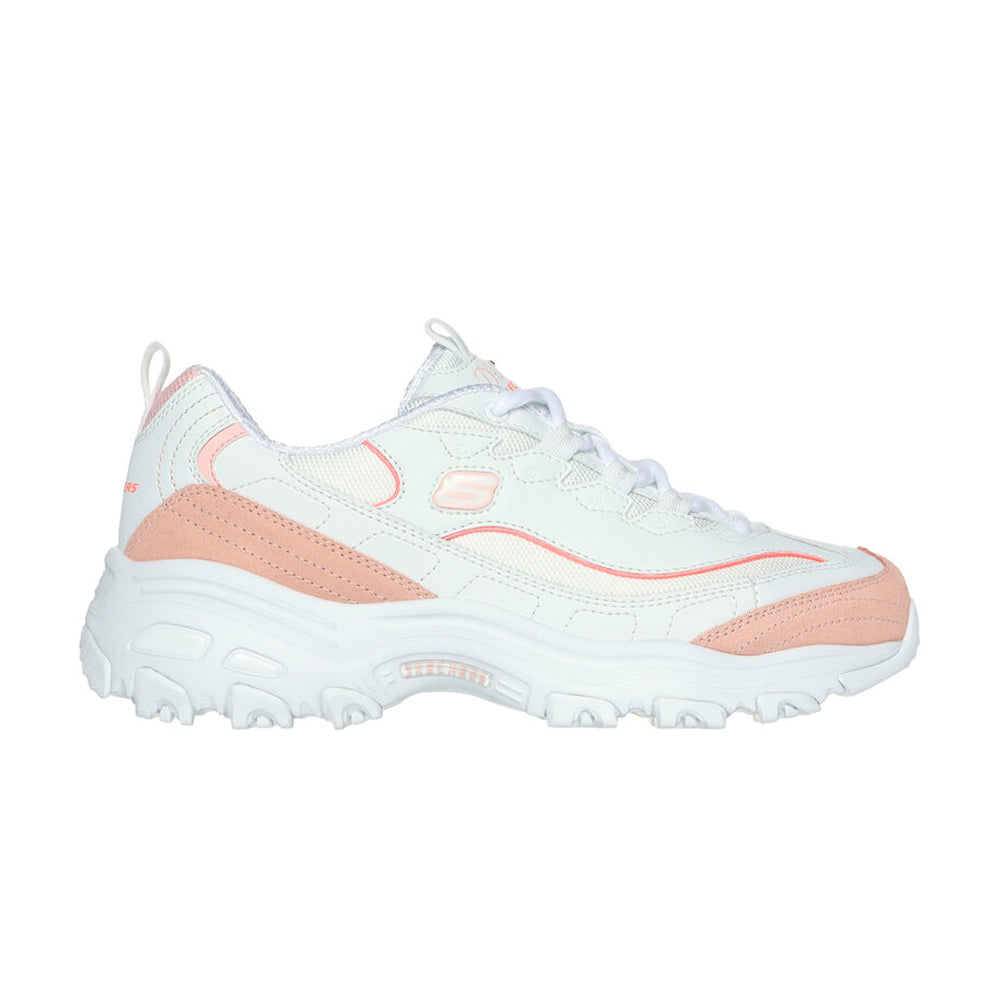 Tenis Mujer Skechers Dlites - Blanco-Rosado