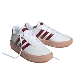 Tenis Adidas Mujer Court Platform Ig3112 Blanco Rojo