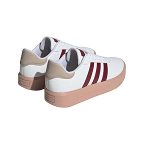 Tenis Adidas Mujer Court Platform Ig3112 Blanco Rojo