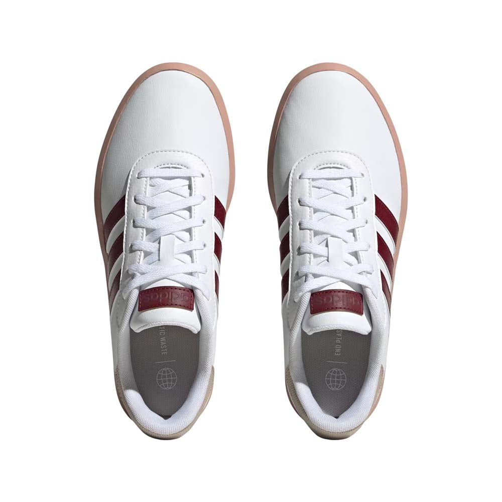 Tenis Adidas Mujer Court Platform Ig3112 Blanco Rojo
