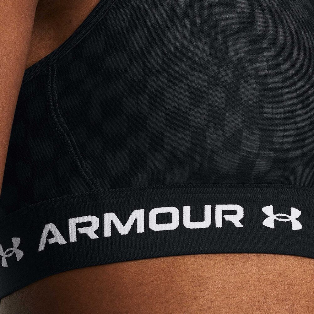 Bra Deportivo Under Armour para Mujer Crossback Mid Print Negro