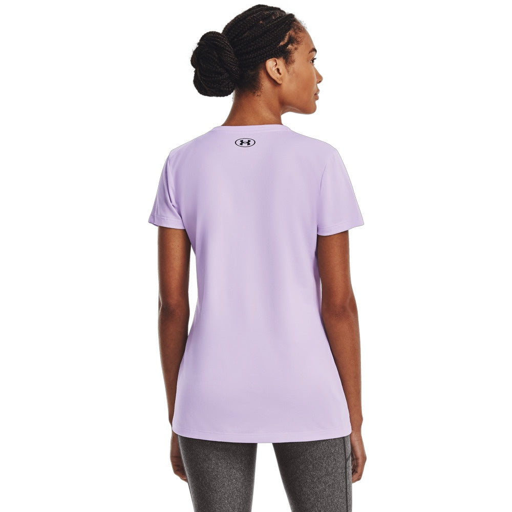 Playera Manga Corta Under Armour para Mujer Tech Solid Script SSC Purple