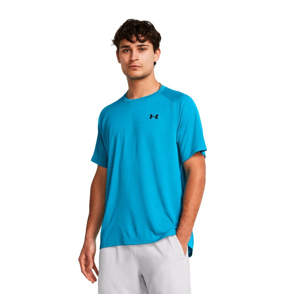 Playera Manga Corta Under Armour para Hombre Tech Textured SS Azul