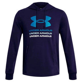 Sudadera con Gorro Under Armour para Hombre Rival Terry Graphic Hoodie Azul