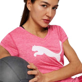 Playera Manga Corta Puma para Mujer Train Favorite Heather Cat Tee Rosa