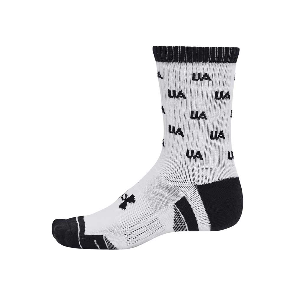 Calcetas Largas Under Armour Unisex Perf Cotton Nov 2 pack Mid Blanco