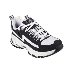 Tenis Mujer Skechers Dlites Arch Fit - Negro-Blanco