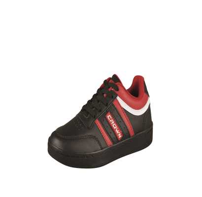 TENIS CASUAL PARA NIÑO COLOR NEGRO ROJO BELLA SHOES ESTILO 0450