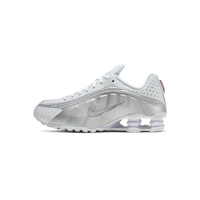 Nike Shox R4 White and Metallic Silver