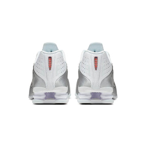 Nike Shox R4 White and Metallic Silver