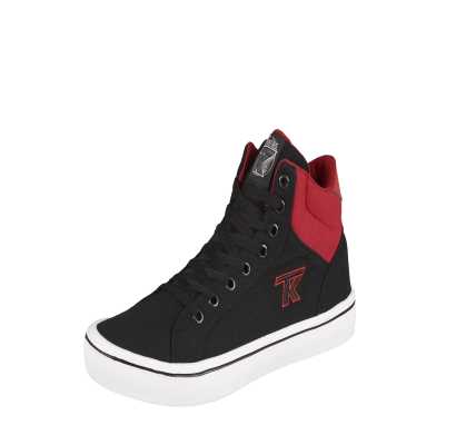 TENIS CASUAL PARA CABALLERO COLOR NEGRO ROJO BELLA SHOES ESTILO 3071